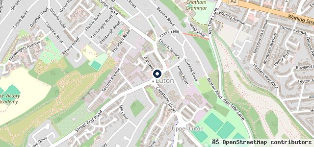 Map showing the location of Luton Garage MOT Centre