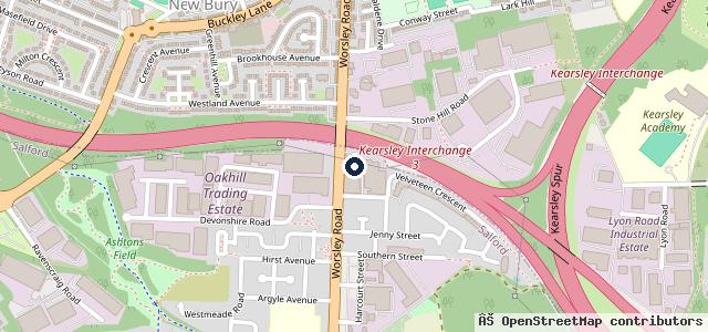Map showing the location of M28 service centre