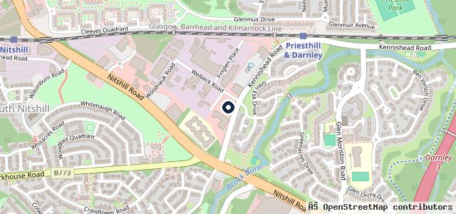 Map showing the location of Vertu Nissan Glasgow South