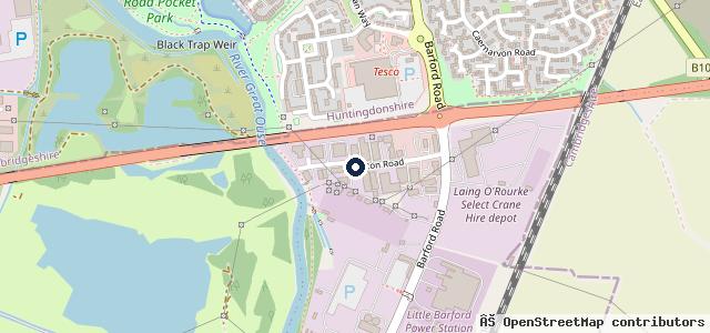 Map showing the location of Marshall BYD St Neots