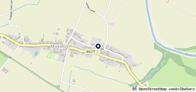 Map showing the location of Mickleton Service Station