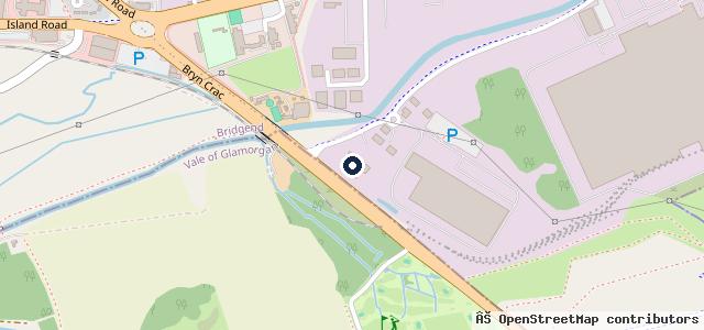 Map showing the location of Bridgend Ford