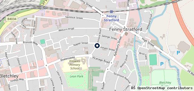 Map showing the location of SuperBike Factory Milton Keynes
