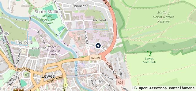 Map showing the location of MOTEST Lewes