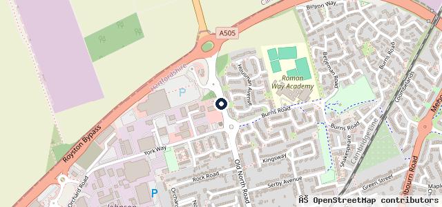 Map showing the location of Mantles Vauxhall Service Centre Royston