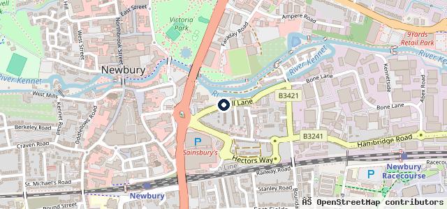 Map showing the location of Newbury Tyre and Exhaust Centre