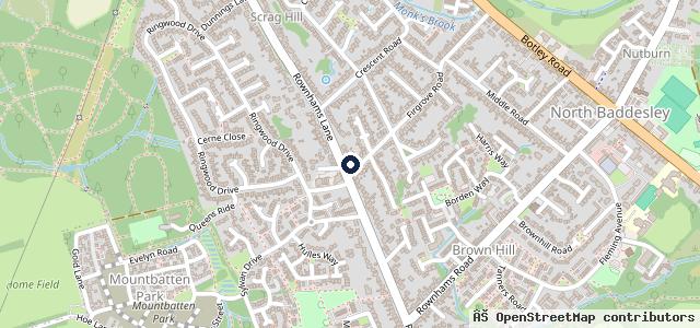 Map showing the location of North Baddesley Service Centre