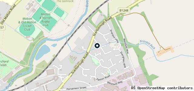 Map showing the location of Norton Priory Garage
