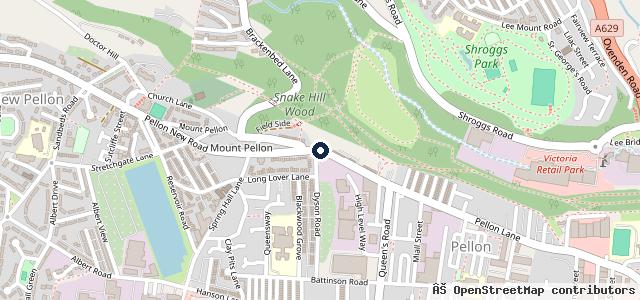 Map showing the location of Pellon Tyre & Autocentre