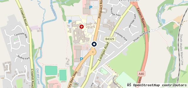 Map showing the location of Pen-Y-Bryn Autos