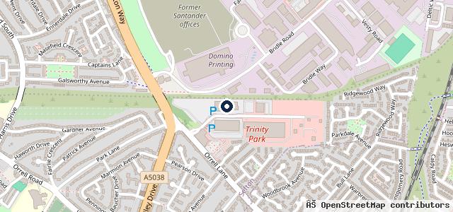 Map showing the location of Peoples Ford Bootle