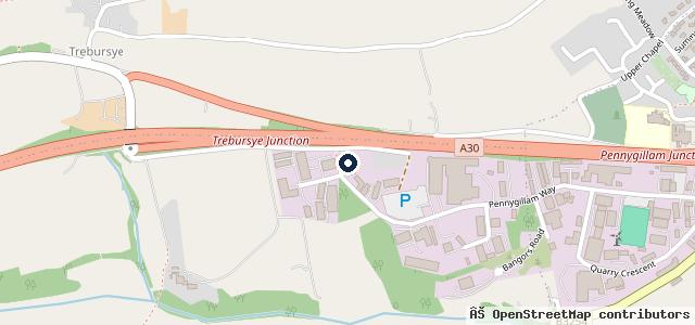 Map showing the location of Pennygillam Auto Centre