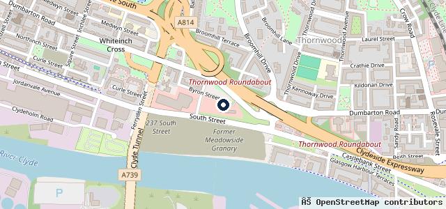 Map showing the location of Phoenix Honda Glasgow