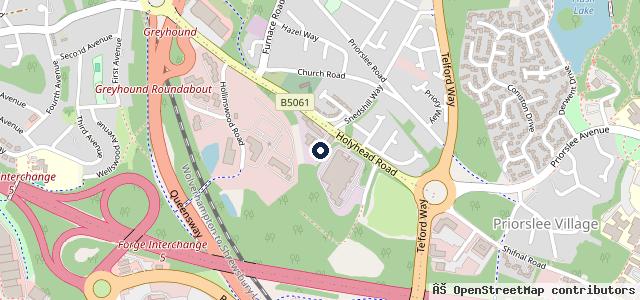 Map showing the location of Priorslee Motor Services Ltd Castrol Service