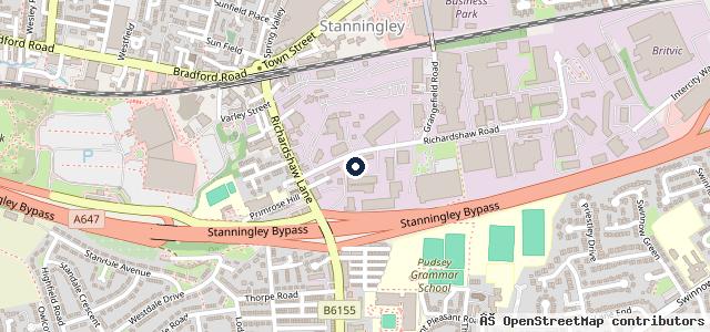 Map showing the location of Pudsey Service Centre
