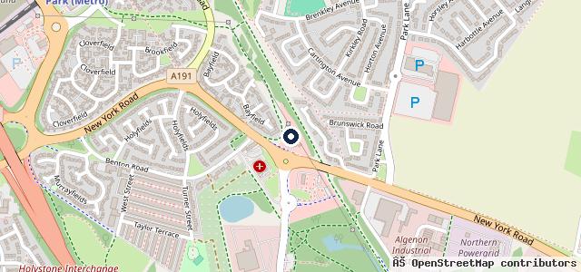 Map showing the location of Redgate Lodge