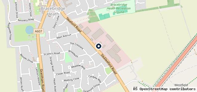 Map showing the location of Bracebridge Heath MOT & Repair Centre