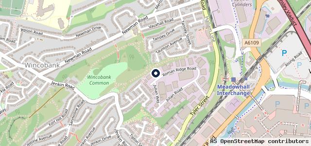 Map showing the location of Roman Ridge Motors