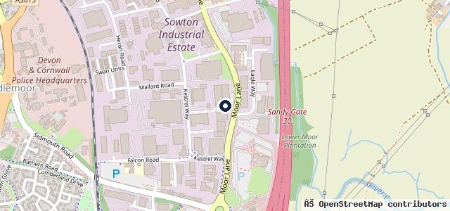 Map showing the location of Sowton Mot's Ltd