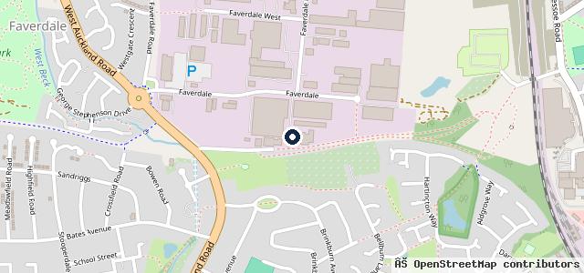 Map showing the location of Steels M O T & Service Station