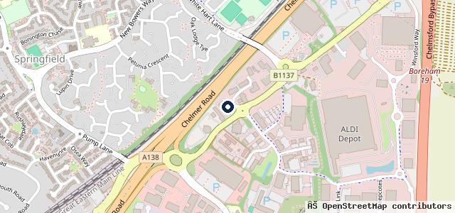 Map showing the location of Steven Eagell Toyota Chelmsford