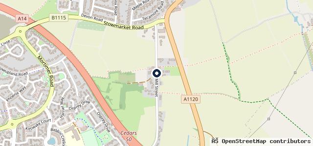 Map showing the location of Stowupland Fast Fit LTD