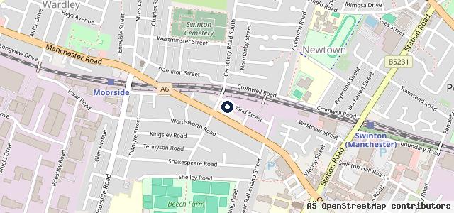 Map showing the location of Swinton Tyre & MOT ltd