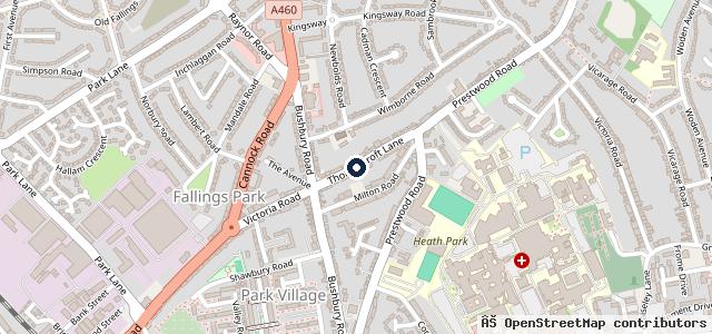 Map showing the location of Thorneycroft Service Station