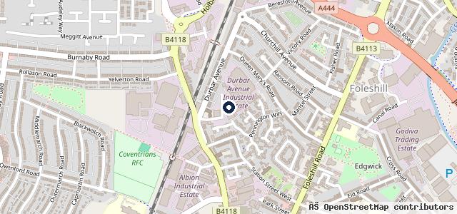 Map showing the location of TPS MOT Coventry