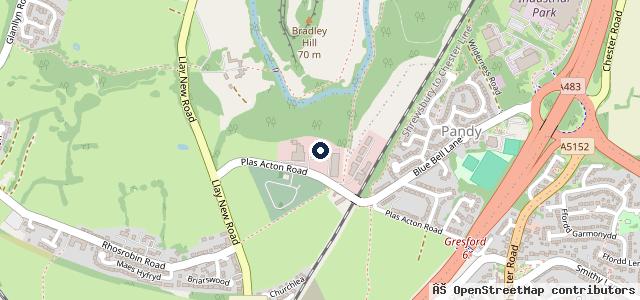 Map showing the location of Stoneacre Wrexham