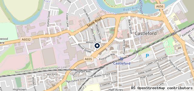 Map showing the location of Tyres Express Castleford - Tyre Experts