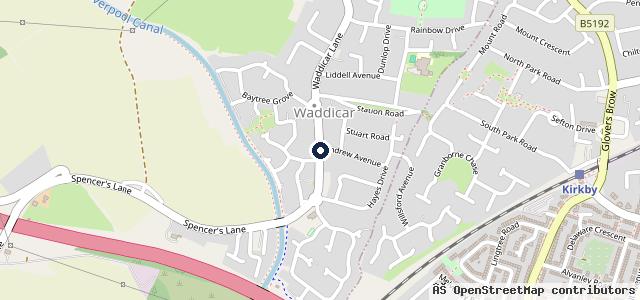 Map showing the location of Waddicar Service Station