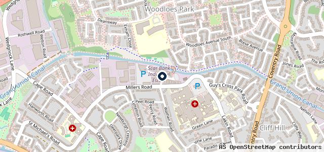 Map showing the location of Warringtons of Warwick Ltd