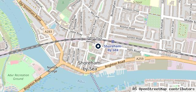 Map showing the location of Western Road Garage