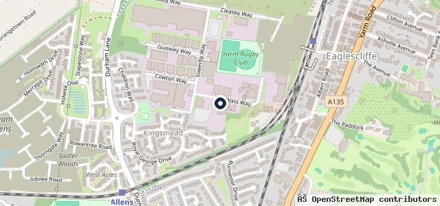 Map showing the location of Yarm MOT and Service Centre