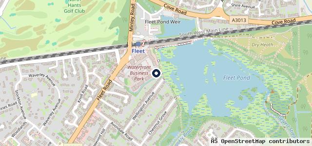 Map showing the location of Fleet Station MOT & Repair Centre