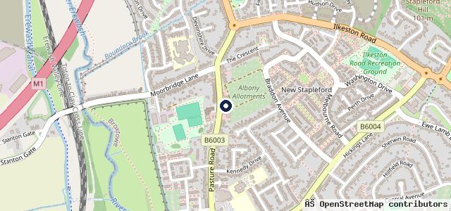 Map showing the location of Sandiacre Garage