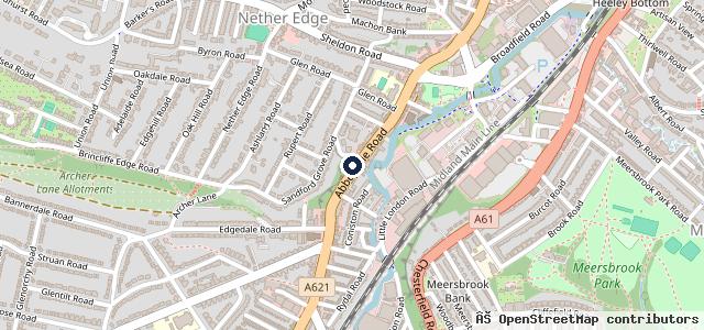 Map showing the location of Abbeydale Road Hand Car Wash