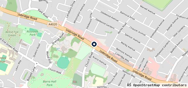 Map showing the location of Middlesex MOT & Tyres