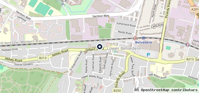 Map showing the location of Gilbert Road Service Station