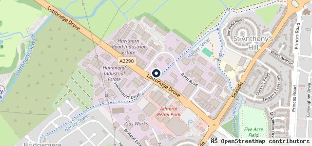 Map showing the location of Birchwood Ford Eastbourne
