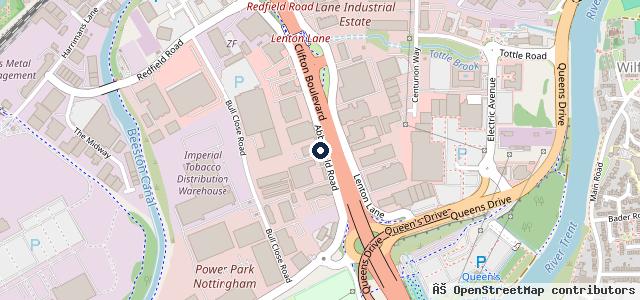 Map showing the location of MGC Servicing in Nottingham Service, Volkswagen, Alfa Romeo, Audi and Mini