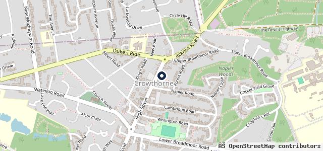 Map showing the location of Hatfields of Crowthorne Ltd