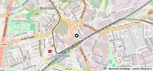 Map showing the location of Northern Accident Repair Centre Rochdale