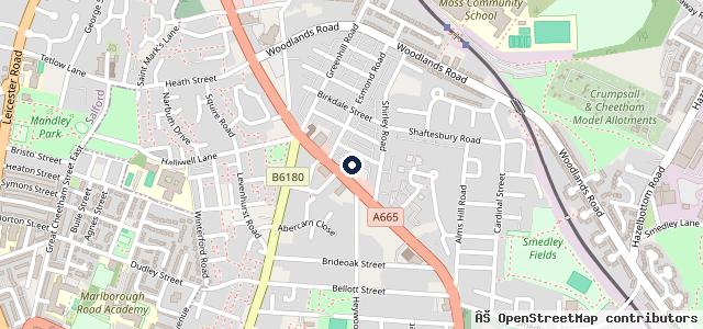 Map showing the location of Cheetham MOT