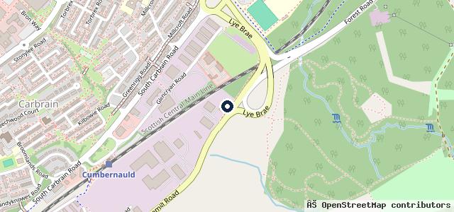 Map showing the location of Cumbernauld Tyres & Exhausts