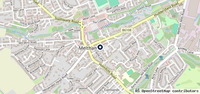 Map showing the location of Meltham Tyre & Exhaust