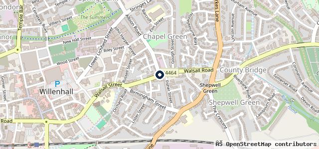 Map showing the location of Shelleys Garage Services