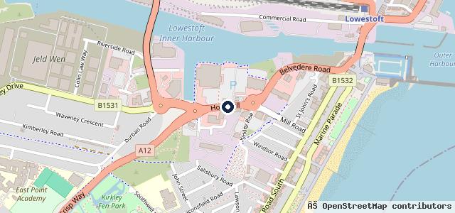 Map showing the location of Desira Omoda, Jaecoo, Suzuki & Peugeot Lowestoft