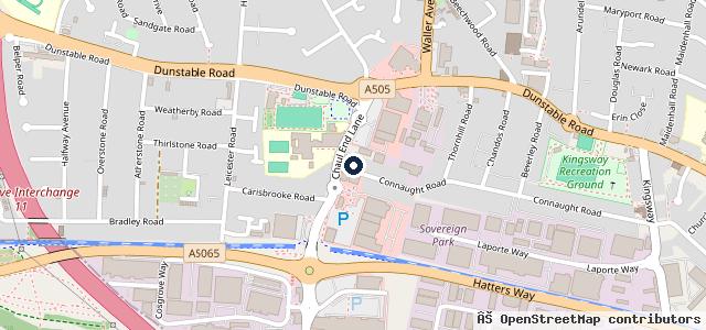 Map showing the location of Brake & Service World Luton
